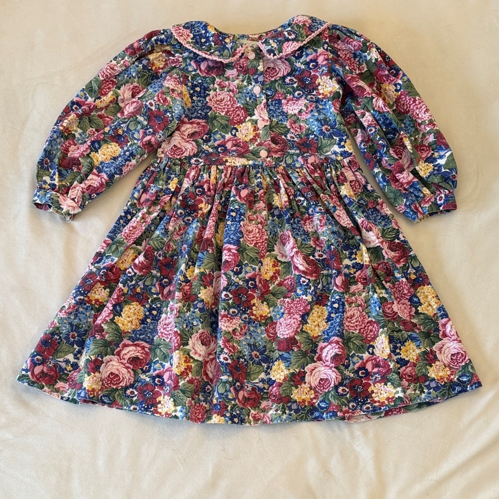 VINTAGE! MouseFeathers Girls’ Vibrant Floral Dress, sz 4